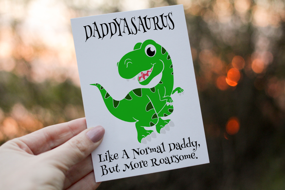 Daddy Birthday Card, Dinosaur Birthday Card, Daddyasaurus